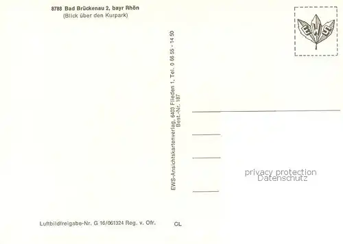 AK / Ansichtskarte Bad_Brueckenau Kurpark bayrische Rhoen Fliegeraufnahme Bad_Brueckenau
