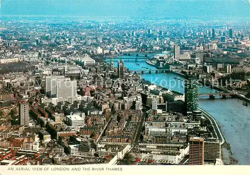 AK / Ansichtskarte London__UK Aerial View of London and the River Thames 