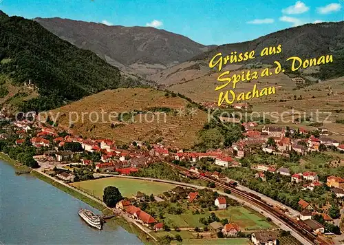 AK / Ansichtskarte Spitz_Donau Fliegeraufnahme mit Tausendeimerberg Spitz Donau