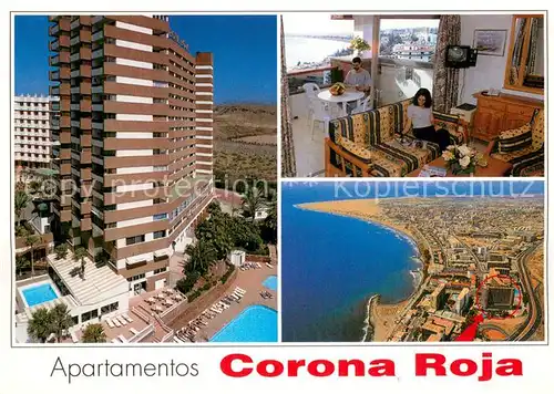 AK / Ansichtskarte Playa_del_Ingles_Gran_Canaria_ES Apartamentos Corona Roja Fliegeraufnahme 