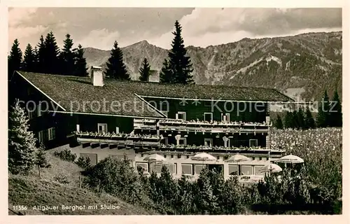 AK / Ansichtskarte Sonthofen_Oberallgaeu Allgaeuer Berghof mit Stuibe Sonthofen Oberallgaeu