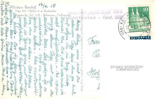 AK / Ansichtskarte Sonthofen_Oberallgaeu Allgaeuer Berghof mit Stuibe Sonthofen Oberallgaeu