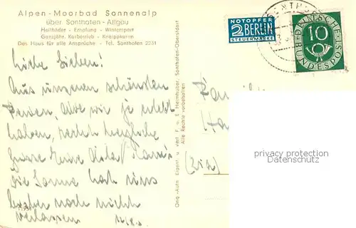 AK / Ansichtskarte Sonthofen_Oberallgaeu Alpen Moorbad Sonnenalp Terrasse Sonthofen Oberallgaeu