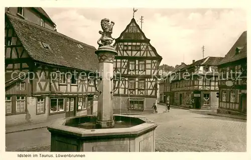 AK / Ansichtskarte Idstein Loewenbrunnen Fachwerkhaeuser Idstein