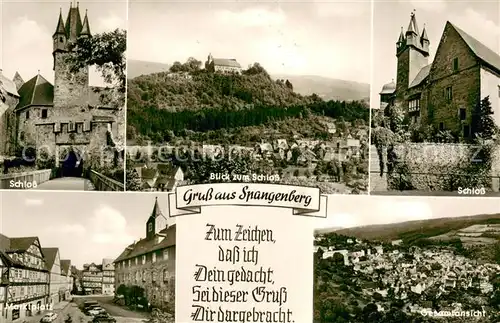 AK / Ansichtskarte Spangenberg_Hessen Schloss Panorama Marktplatz Gesamtansicht Spangenberg Hessen