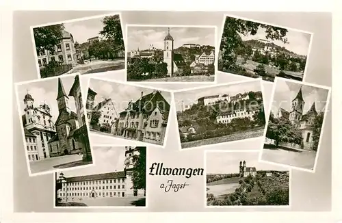 AK / Ansichtskarte Ellwangen_Jagst Orts und Teilansichten Kirchen Sanatorium Ellwangen_Jagst