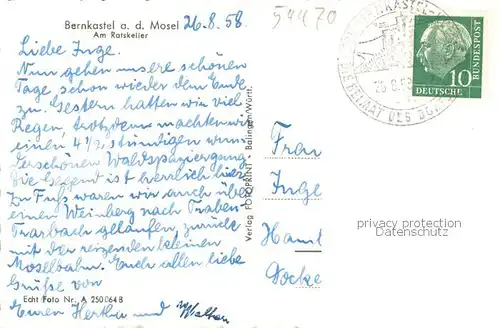 AK / Ansichtskarte Bernkastel Kues Am Ratskeller Bernkastel Kues