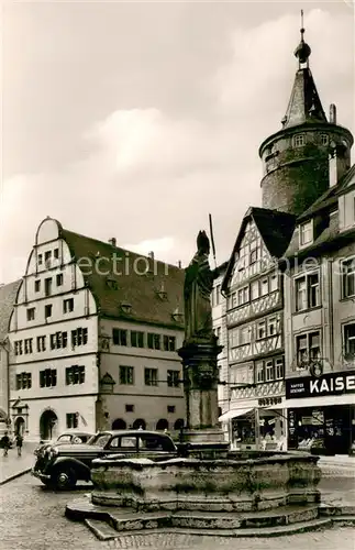 AK / Ansichtskarte Kitzingen_Main Marktplatz Brunnen Kitzingen Main