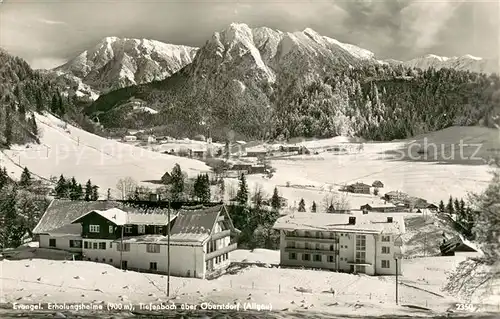 AK / Ansichtskarte Tiefenbach_Oberstdorf Evangelisches Erholungsheim Winterlandschaft Allgaeuer Alpen Tiefenbach_Oberstdorf