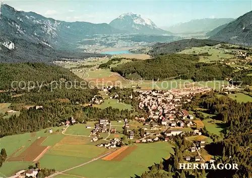 AK / Ansichtskarte Hermagor_Kaernten im Gailtal mit Presseggersee und Dobratsch Fliegeraufnahme Hermagor Kaernten