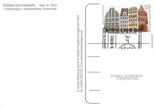 AK / Ansichtskarte Goerlitz_Sachsen Fluesterbogen Ratsapotheke Untermarkt Goerlitz Sachsen