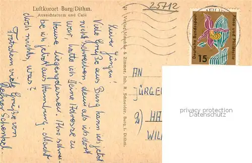 AK / Ansichtskarte Burg__Dithmarschen Aussichtsturm und Cafe Luftkurort 