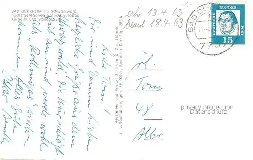 AK / Ansichtskarte Bad_Duerrheim Kurheim und Sanatorium Bad_Duerrheim