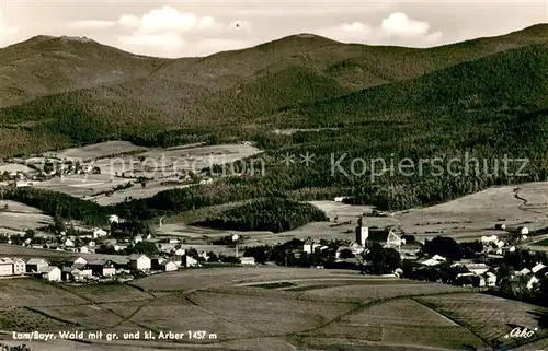 AK / Ansichtskarte Lam_Oberpfalz Panorama Blick zu grossem und kleinem Arber Bayerischer Wald Lam_Oberpfalz