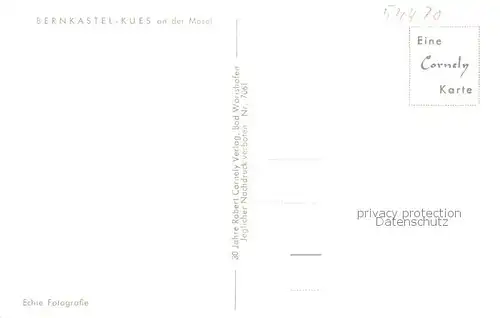 AK / Ansichtskarte Bernkastel Kues Moselpartie Fliegeraufnahme Bernkastel Kues