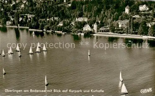 AK / Ansichtskarte ueberlingen_Bodensee Fliegeraufnahme mit Blick auf Kurpark und Kurhalle ueberlingen Bodensee
