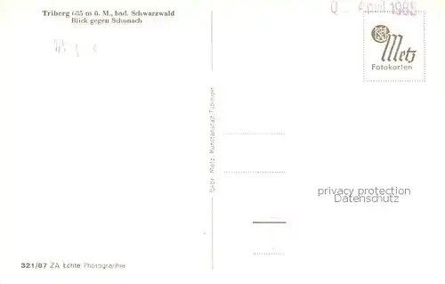 AK / Ansichtskarte Triberg Fliegeraufnahme mit Blick nach Schonach Triberg