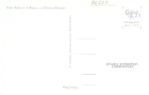 AK / Ansichtskarte Baden Baden Fliegeraufnahme mit Merkur Baden Baden