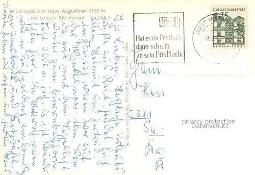 AK / Ansichtskarte Reit_Winkl Winklmoos Alm Haus Augustineralm mit Loferer Steinberge Reit_Winkl
