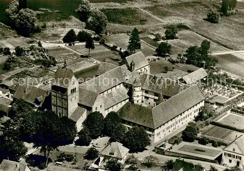 AK / Ansichtskarte Insel_Reichenau_Bodensee Marienmuenster in Mittelzell ehem Benediktinerabtei Basilika Fliegeraufnahme 