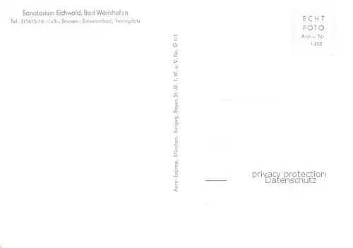 AK / Ansichtskarte Bad_Woerishofen Sanatorium Eichwald Fliegeraufnahme Bad_Woerishofen
