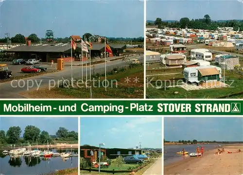 AK / Ansichtskarte Drage_Elbe Mobilheim und Campingplatz Yachthafen Strand Drage_Elbe