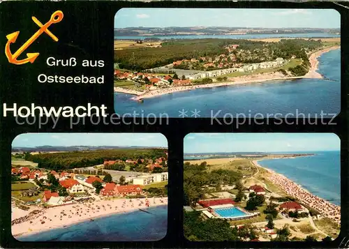 AK / Ansichtskarte Hohwacht_Ostseebad Strandpartien Fliegeraufnahmen Hohwacht_Ostseebad