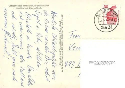 AK / Ansichtskarte Timmendorfer_Strand Maritim mit Kongresshalle Fliegeraufnahme Timmendorfer_Strand