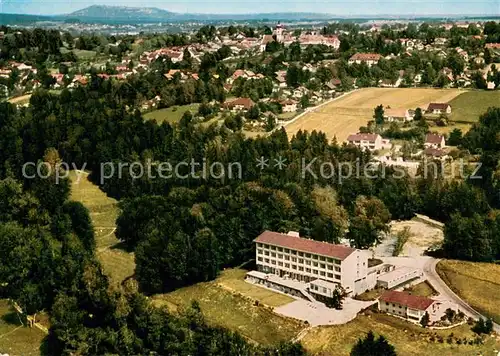 AK / Ansichtskarte Murnau_Staffelsee Kurhaus Ludwigsbad Fliegeraufnahme Murnau_Staffelsee