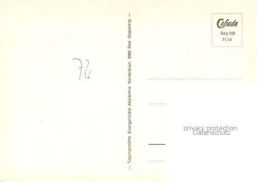 AK / Ansichtskarte Bad_Segeberg Tagungsstaette Ev Akademie Nordelbien Gastraeume Fliegeraufnahme Bad_Segeberg