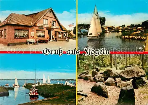 AK / Ansichtskarte Floegeln Landgasthof Seebeck Seepartien Felsen Floegeln