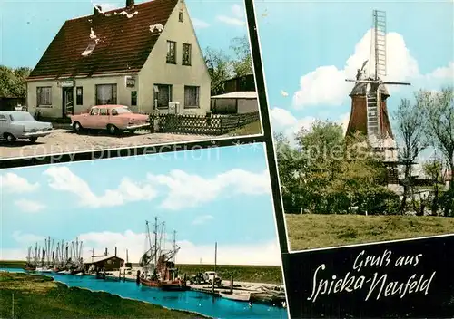AK / Ansichtskarte Spieka Neufeld Gasthaus zum Leuchtturm Bootshafen Windmuehle Spieka Neufeld