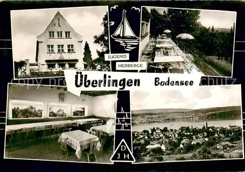 AK / Ansichtskarte ueberlingen_Bodensee Jugendherberge Terrasse Speiseraum Panorama ueberlingen Bodensee