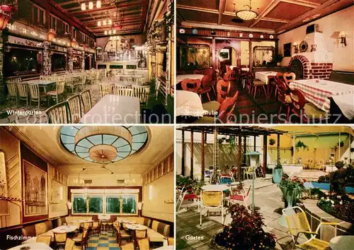 AK / Ansichtskarte Frankfurt_Main Eis Cafe WiPra Wintergarten Bauernstube Fischzimmer Garten Frankfurt Main