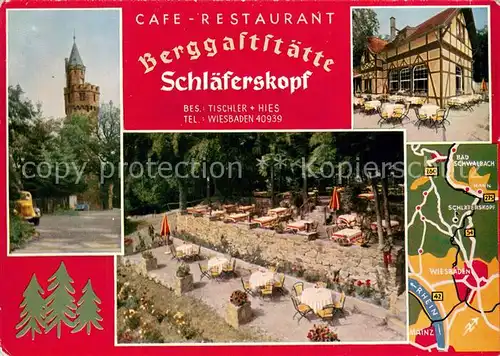 AK / Ansichtskarte Wiesbaden Cafe Restaurant Berggaststaette Schlaeferskopf Freiterrasse  Wiesbaden