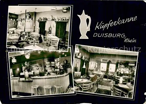 AK / Ansichtskarte Duisburg_Ruhrort Abendlokal Kupferkanne Gastraum Bar Duisburg Ruhrort