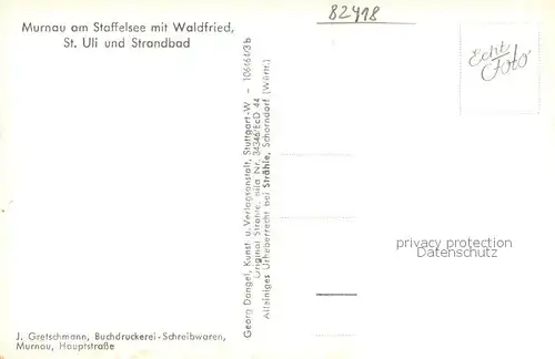 AK / Ansichtskarte Murnau_Staffelsee Fliegeraufnahme mit Waldfried St Uli und Strandbad Murnau_Staffelsee