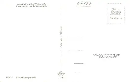 AK / Ansichtskarte Neustadt_Weinstrasse Alter Hof in der Rathausstrasse Neustadt_Weinstrasse
