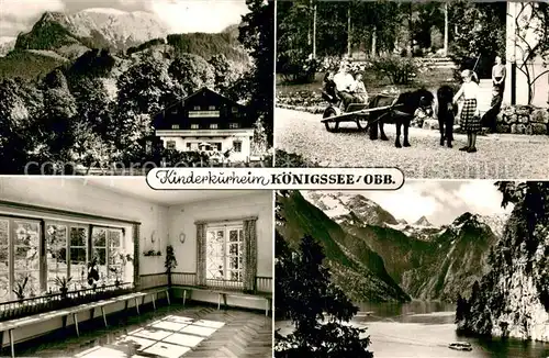 AK / Ansichtskarte Koenigssee Kinderkurheim Ponykutsche Panorama Koenigssee