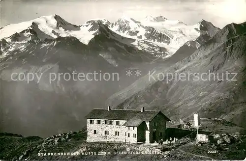 AK / Ansichtskarte Starkenburgerhuette_2229m_Stubaital Panorama 