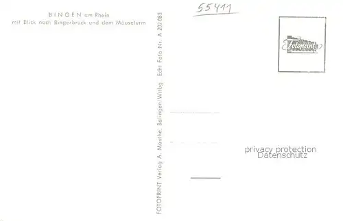 AK / Ansichtskarte Bingen_Rhein Fliegeraufnahme mit Blick nach Bingerbrueck und dem Maeuseturm Bingen Rhein