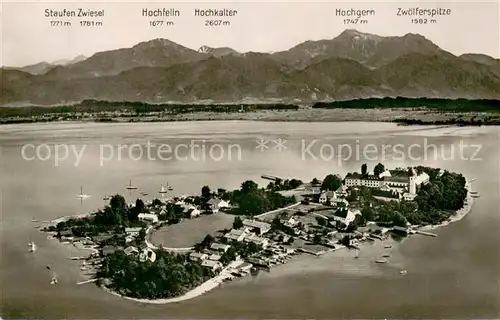AK / Ansichtskarte Fraueninsel_Chiemsee Fliegeraufnahme Fraueninsel Chiemsee