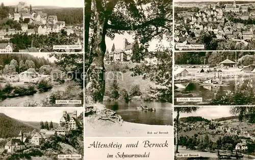 AK / Ansichtskarte Altensteig_Schwarzwald Teilansichten Zeltplatz Blick auf Berneck Altensteig_Schwarzwald