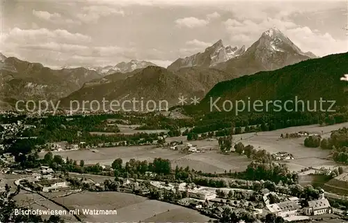 AK / Ansichtskarte Bischofswiesen Fliegeraufnahme mit Watzmann Bischofswiesen