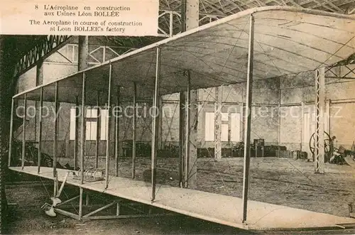 AK / Ansichtskarte Segelflug L Aeroplane en construction anx Usines Leon BOLLEE 