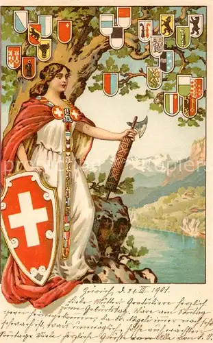 AK / Ansichtskarte Helvetia_Schweiz Litho 