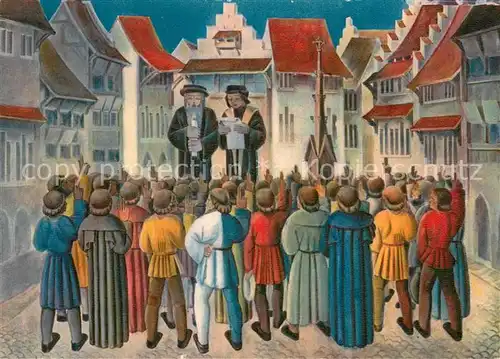 AK / Ansichtskarte Luzern__LU Waagstube zum Roten Gatter Hotel des Balances et Bellevue 