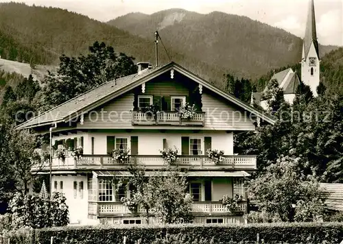 AK / Ansichtskarte Bad_Wiessee Gaestehaus Pension Haus Kampenblick Kirche Bad_Wiessee