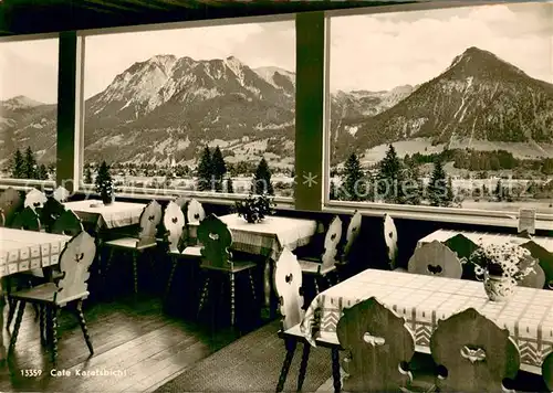 AK / Ansichtskarte Oberstdorf Cafe Gasthaus Karatsbichl Alpenblick Allgaeuer Alpen Oberstdorf