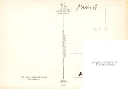 AK / Ansichtskarte Manila_Philippines The Legislative Building 